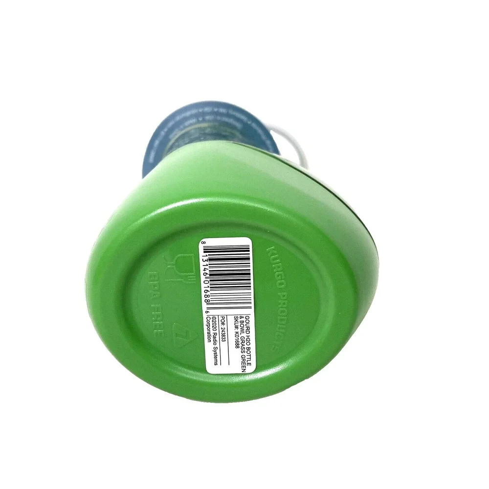 Kurgo Gourd H2O Travel Water Bottle & Bowl Grass Green K01688 PBA Free Pet Dog